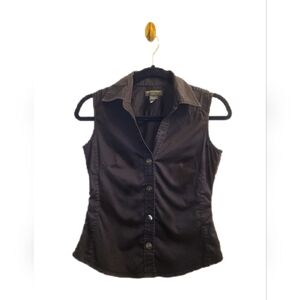 Banana Republic Stretch Sleeveless Button Down Blouse